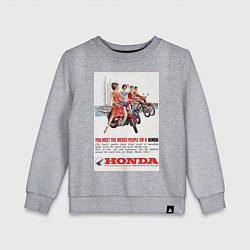 Свитшот хлопковый детский Honda мотоцикл, цвет: меланж