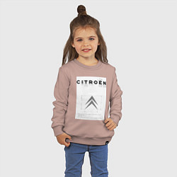 Свитшот хлопковый детский Citroen логотип, цвет: пыльно-розовый — фото 2