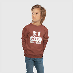 Свитшот хлопковый детский Goro cuddly carnage logo, цвет: кирпичный — фото 2