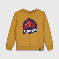 Свитшот хлопковый детский Бойцы, цвет: горчичный