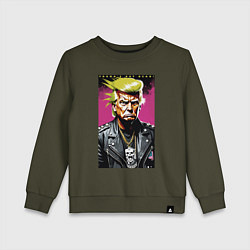 Свитшот хлопковый детский Trumps not dead - motto, цвет: хаки