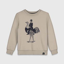 Детский свитшот Страус и джентльмен