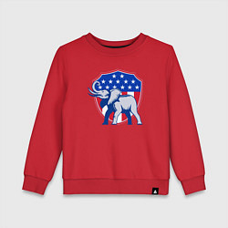 Свитшот хлопковый детский Слон США, цвет: красный