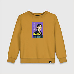 Свитшот хлопковый детский Butter JK, цвет: горчичный