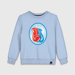 Свитшот хлопковый детский Перчатки - бокс, цвет: мягкое небо