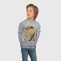 Свитшот хлопковый детский Листы с нотами, цвет: меланж — фото 2