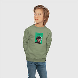 Свитшот хлопковый детский Техен зеленый, цвет: авокадо — фото 2