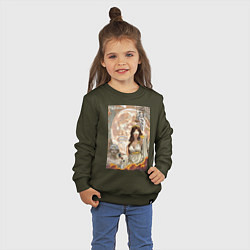Свитшот хлопковый детский Фемида богиня правосудия, цвет: хаки — фото 2
