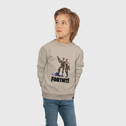 Свитшот хлопковый детский Fortnite PVE, цвет: миндальный — фото 2