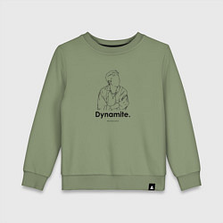 Свитшот хлопковый детский BTS Dynamite RM, цвет: авокадо