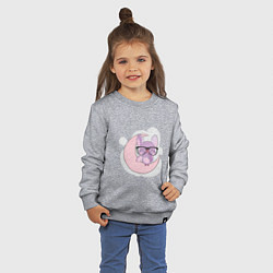 Свитшот хлопковый детский Спокойной ночи, цвет: меланж — фото 2