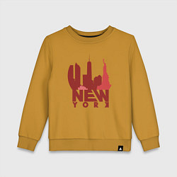 Свитшот хлопковый детский New York red, цвет: горчичный