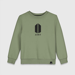 Свитшот хлопковый детский BTS Army black, цвет: авокадо