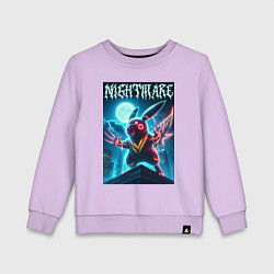 Свитшот хлопковый детский Nightmare - terrible Pikachu neon glow, цвет: лаванда