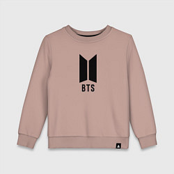 Свитшот хлопковый детский BTS знак, цвет: пыльно-розовый