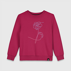 Свитшот хлопковый детский BTS Flowers, цвет: маджента