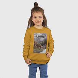 Свитшот хлопковый детский Leonid деревушка, цвет: горчичный — фото 2