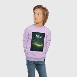 Свитшот хлопковый детский Nina звездопад, цвет: лаванда — фото 2