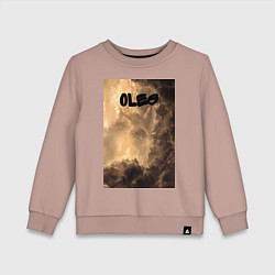 Свитшот хлопковый детский Oleg облака мрачные, цвет: пыльно-розовый