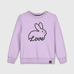 Свитшот хлопковый детский Bunny lover, цвет: лаванда