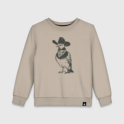 Свитшот хлопковый детский Голубь ковбой, цвет: миндальный