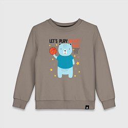 Свитшот хлопковый детский Давай сыграем в баскет, цвет: утренний латте