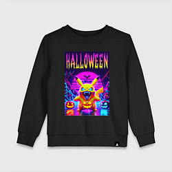 Свитшот хлопковый детский Pikachu - halloween vaporwave, цвет: черный