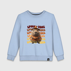 Свитшот хлопковый детский Spooky vibes - жуткий вайб, цвет: мягкое небо