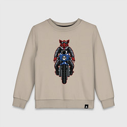Свитшот хлопковый детский Кабан байкер, цвет: миндальный
