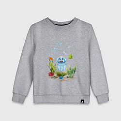 Свитшот хлопковый детский Жизнь на дне океана, цвет: меланж