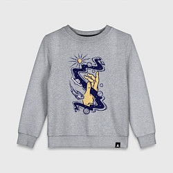 Свитшот хлопковый детский Прикосновение к космосу, цвет: меланж
