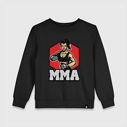 Свитшот хлопковый детский MMA girl, цвет: черный
