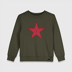 Свитшот хлопковый детский USSR red star, цвет: хаки