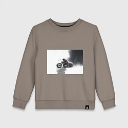 Свитшот хлопковый детский Крутой байкер скетч, цвет: утренний латте