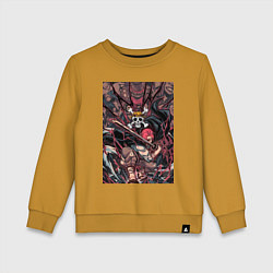 Свитшот хлопковый детский Ван-Пис Шанкс команда, цвет: горчичный