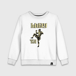 Свитшот хлопковый детский Крутой боец муай тай, цвет: белый