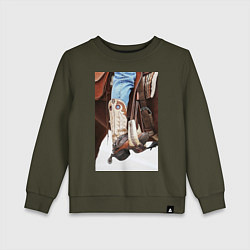 Свитшот хлопковый детский Western style, цвет: хаки