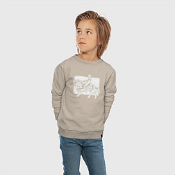 Свитшот хлопковый детский Ковбой на лошади, цвет: миндальный — фото 2