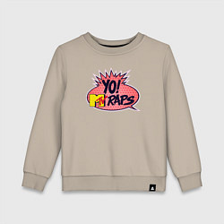 Свитшот хлопковый детский Yo raps, цвет: миндальный