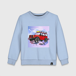 Свитшот хлопковый детский Внедорожник УАЗ Хантер, цвет: мягкое небо