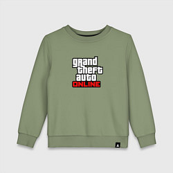 Свитшот хлопковый детский GTA online logo game, цвет: авокадо