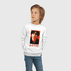 Свитшот хлопковый детский Astro Роки, цвет: белый — фото 2