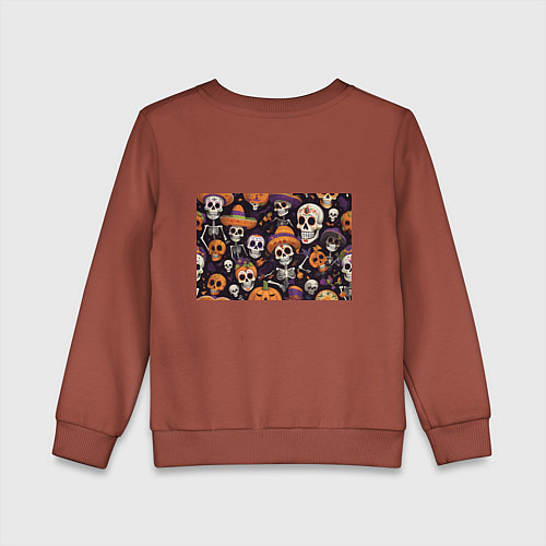 Детский свитшот Страшилки хэллоуин / Кирпичный – фото 2
