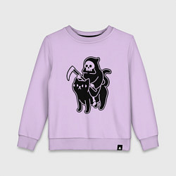 Свитшот хлопковый детский Жнец и его кот, цвет: лаванда