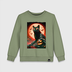 Детский свитшот Стимпанк кот в очках - нейроарт