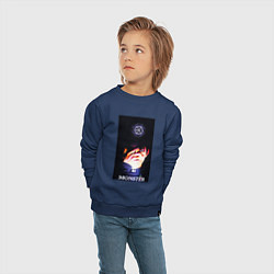 Свитшот хлопковый детский Exo monster, цвет: тёмно-синий — фото 2