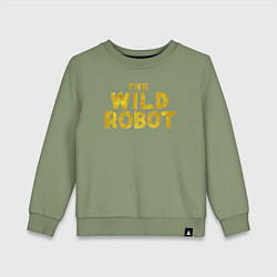 Свитшот хлопковый детский The wild robot logo, цвет: авокадо