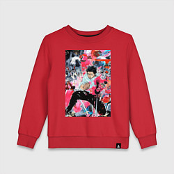 Свитшот хлопковый детский Магическая битва Юта арт, цвет: красный