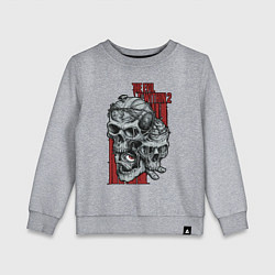Свитшот хлопковый детский The evil within 2 skulls, цвет: меланж
