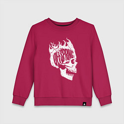 Свитшот хлопковый детский The offsring skull, цвет: маджента